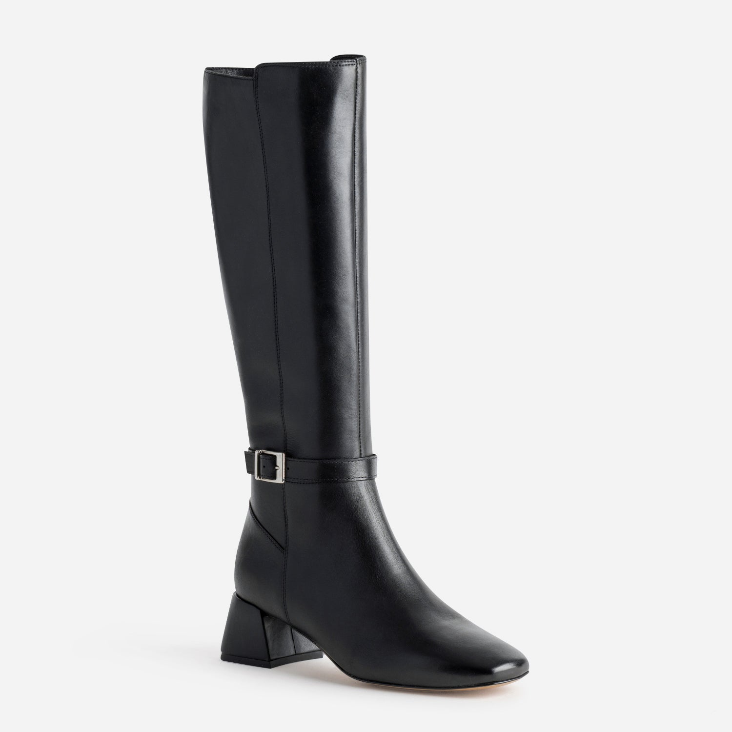 Botte noire cuir bride cheville