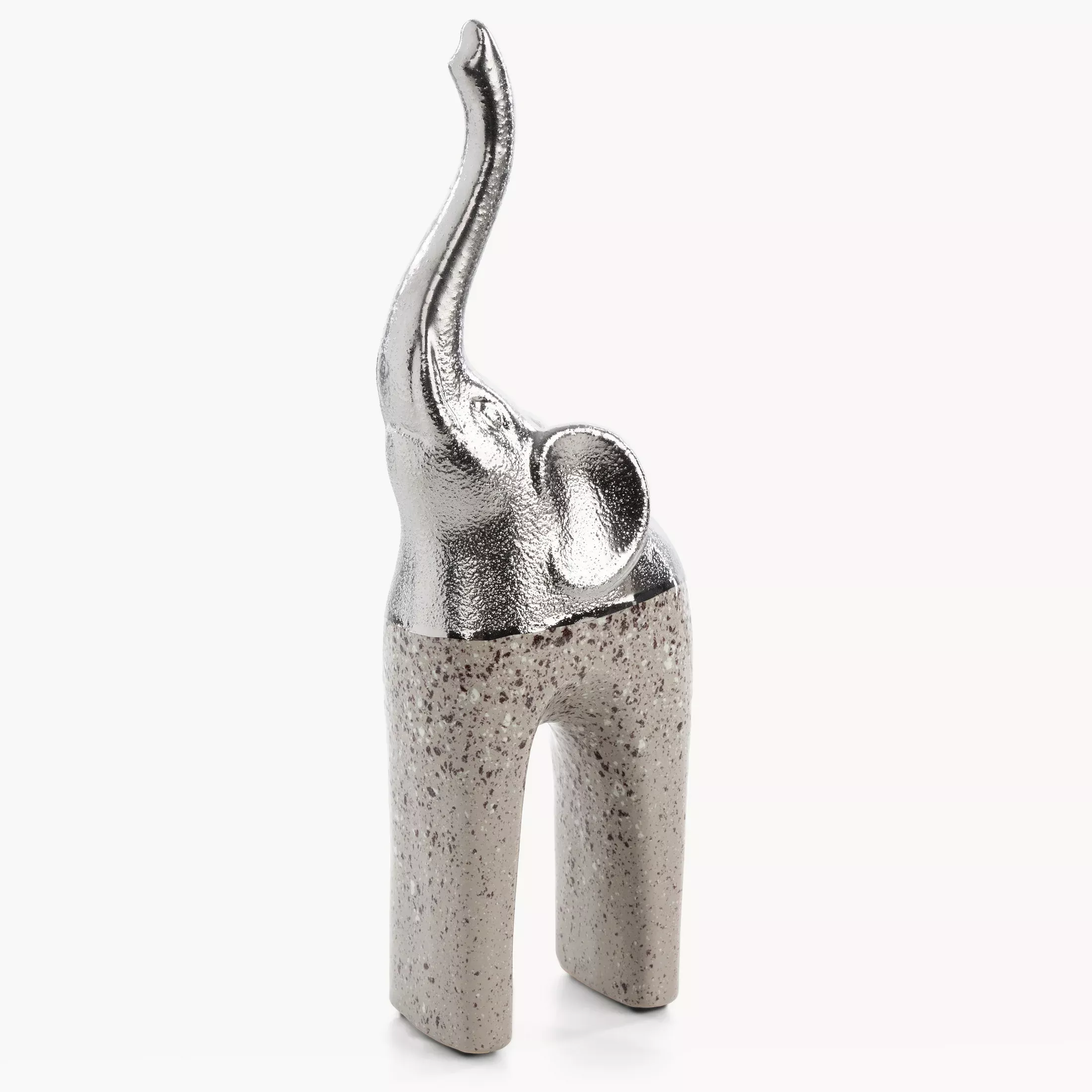 Figurka dekoracyjna srebrna w kształcie słonia 12x7x35 cm LAILA
