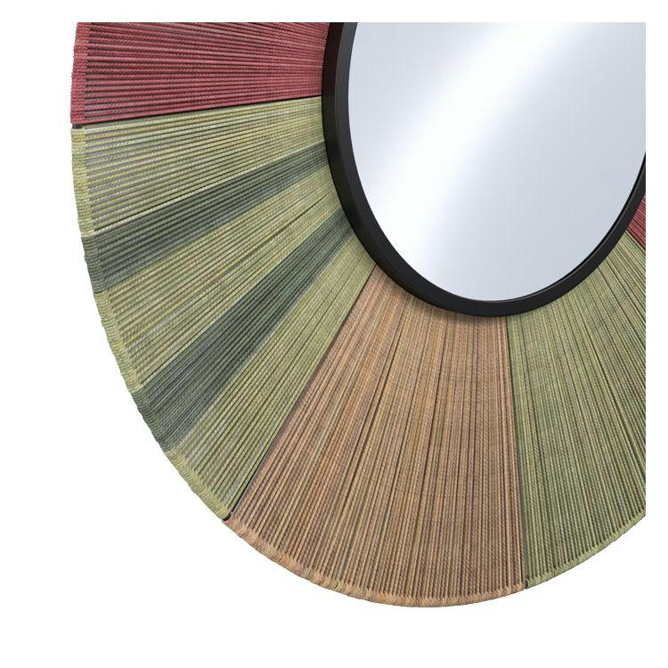SURMA - Miroir rond en métal et coton tricolore D77 cm