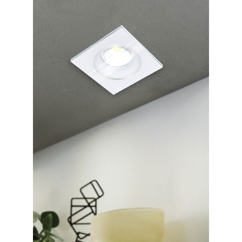 Spot encastrable LED Salabate carré blanc dimmable blanc chaud 8,8 x 8,8 cm 6 W EGLO