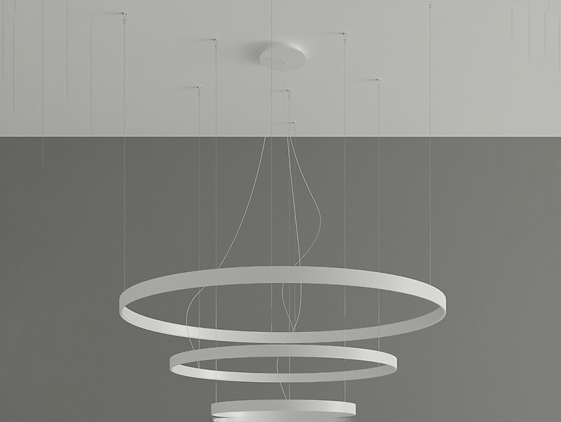Lampa wisząca Rio LED 3-punktowa aluminiowa biała