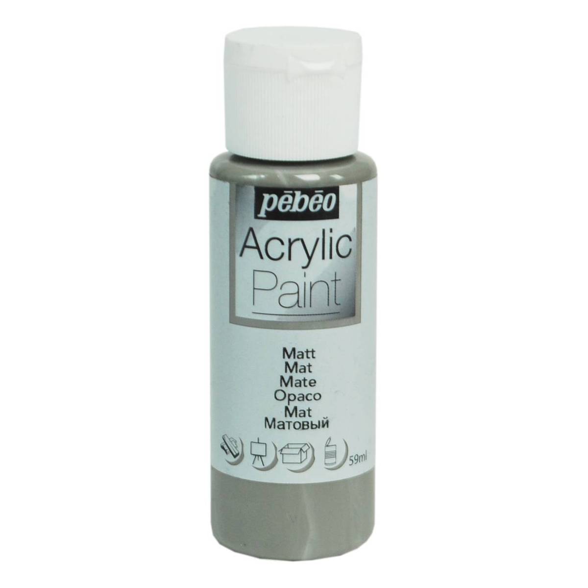 Pebeo Mouse Grey Matt Acrylic Craft Paint 59ml