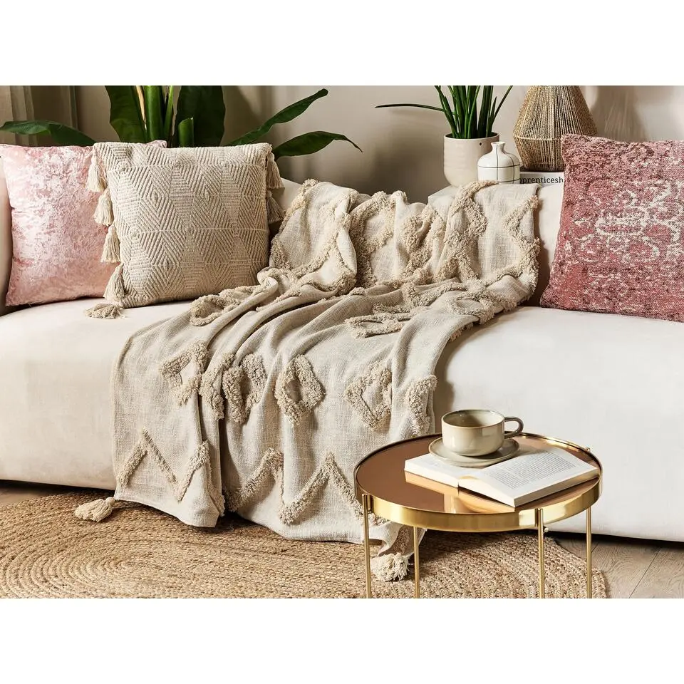 GUNA - Plaid - Beige - 130 x 180 cm - Katoen