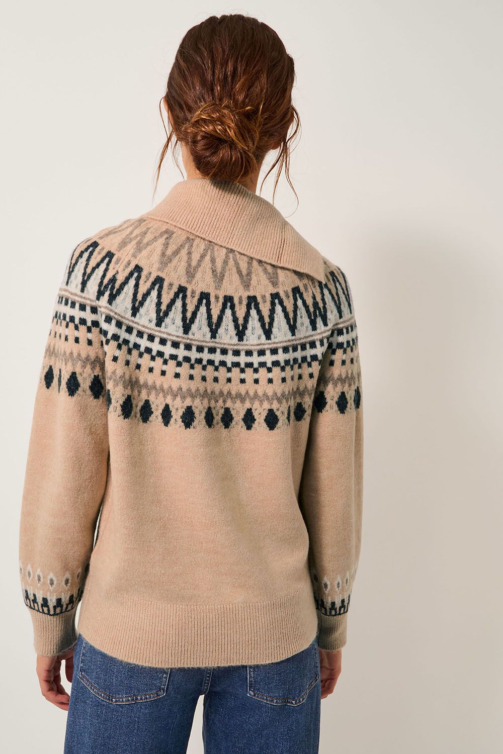 Monsoon Fifi Fair Isle Jumper Camel