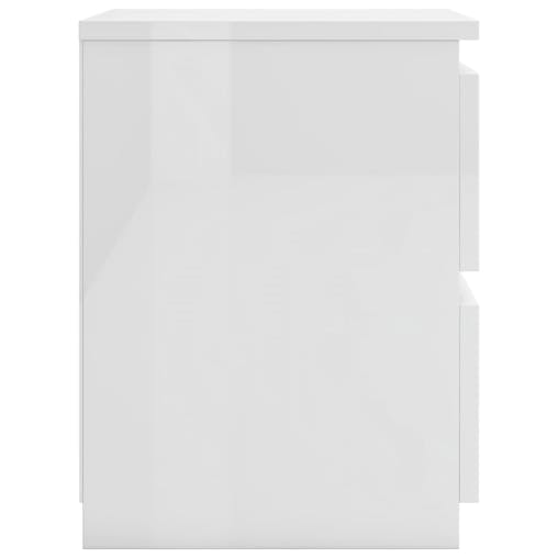 NNEVL Bedside Cabinets 2 pcs High Gloss White 30x30x40 cm Engineered Wood