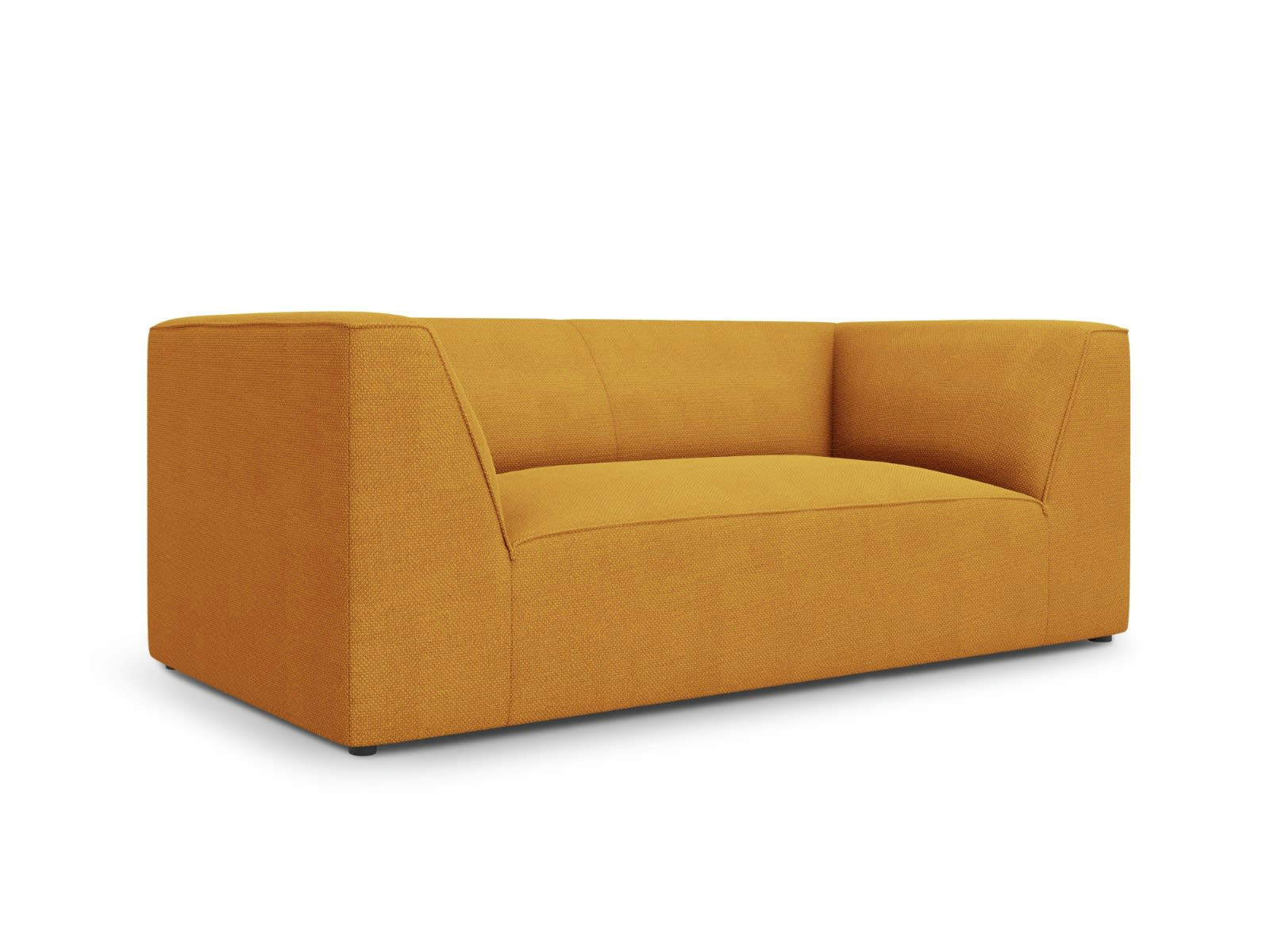 RUBY - Canapé 2 places en tissu structurel jaune