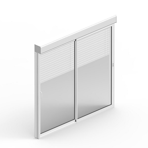 Baie vitrée coulissante aluminium blanc 215 x 180 cm, Uw 1,7