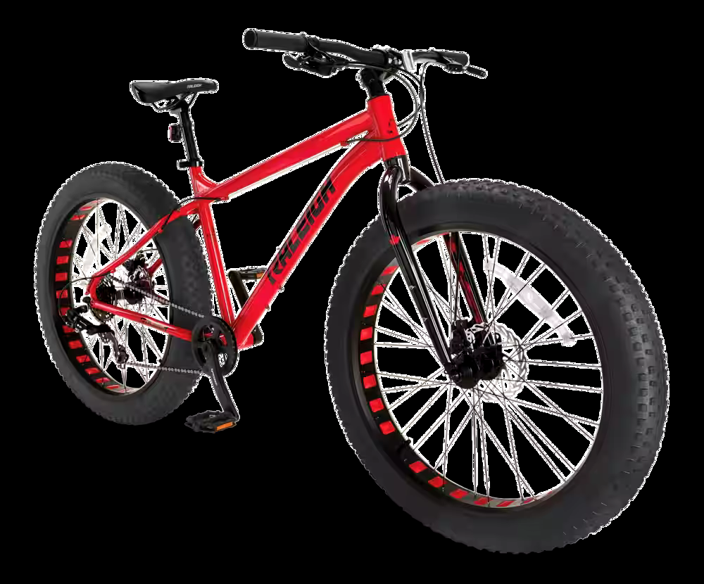 Raleigh Rogue Fat Tire Hardtail Mountain Fat Bike,  26-in, Red