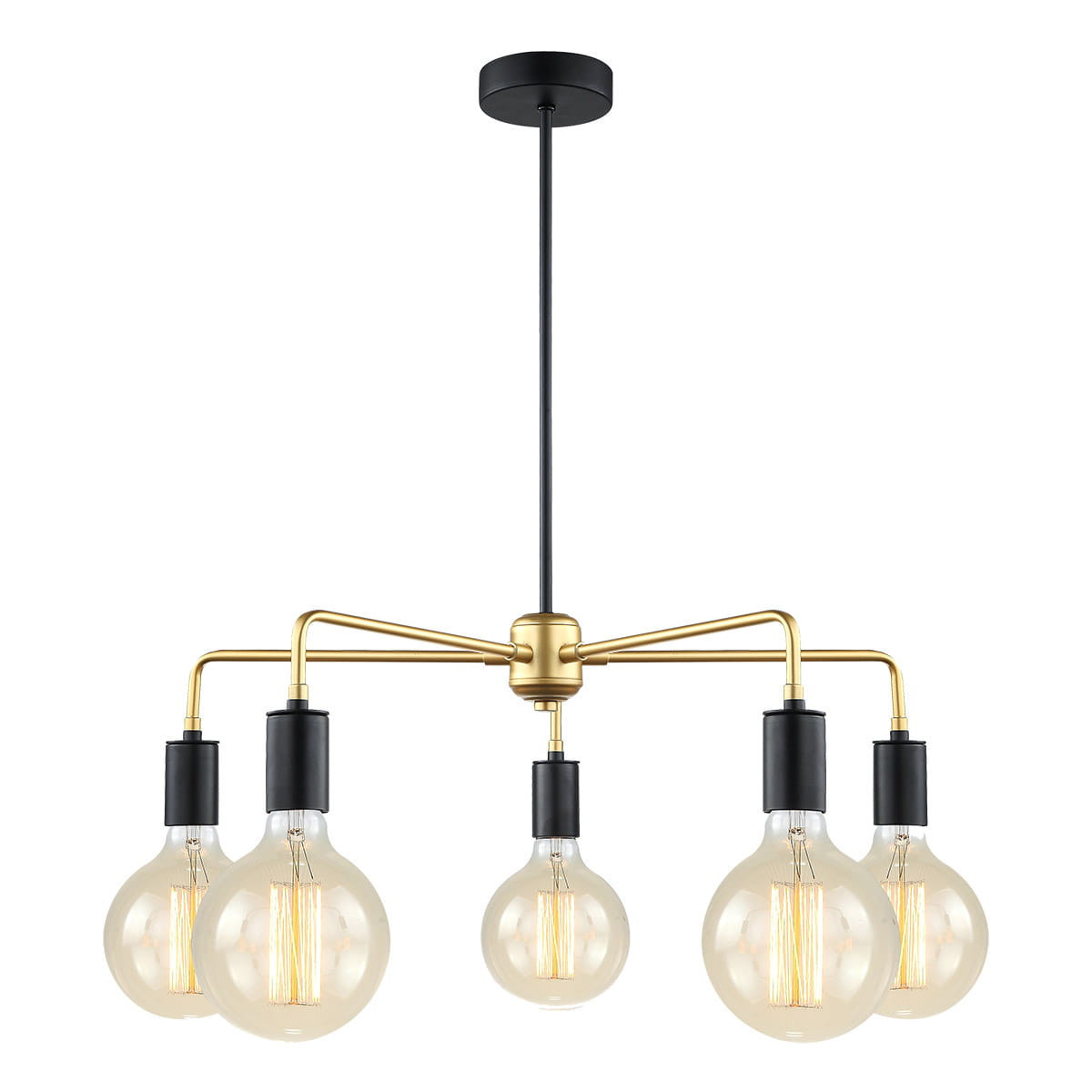 Lampa wisząca czarno-złota Malene 5xE27x40W wym: 60x60x60 cm Italux