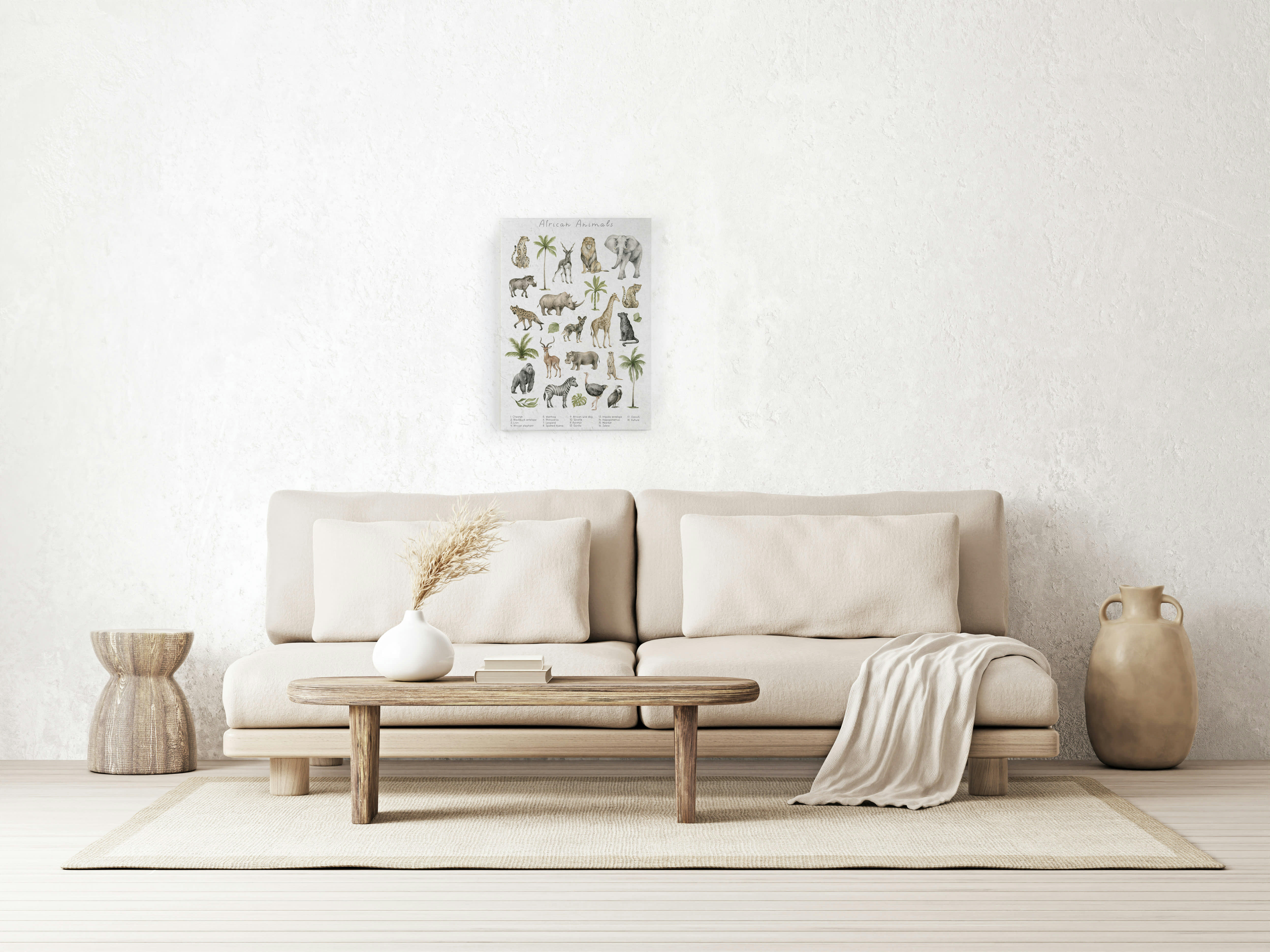 AFRICAN ANIMALS - Peinture sur toile 60x40 imprimé HD animaux d'Afrique