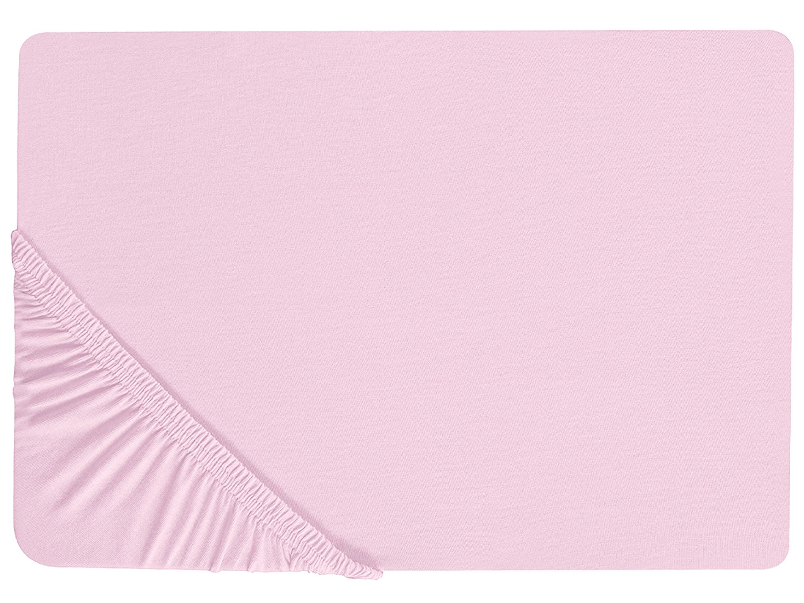 Bawełniane prześcieradło z gumką 180x200 cm różowe