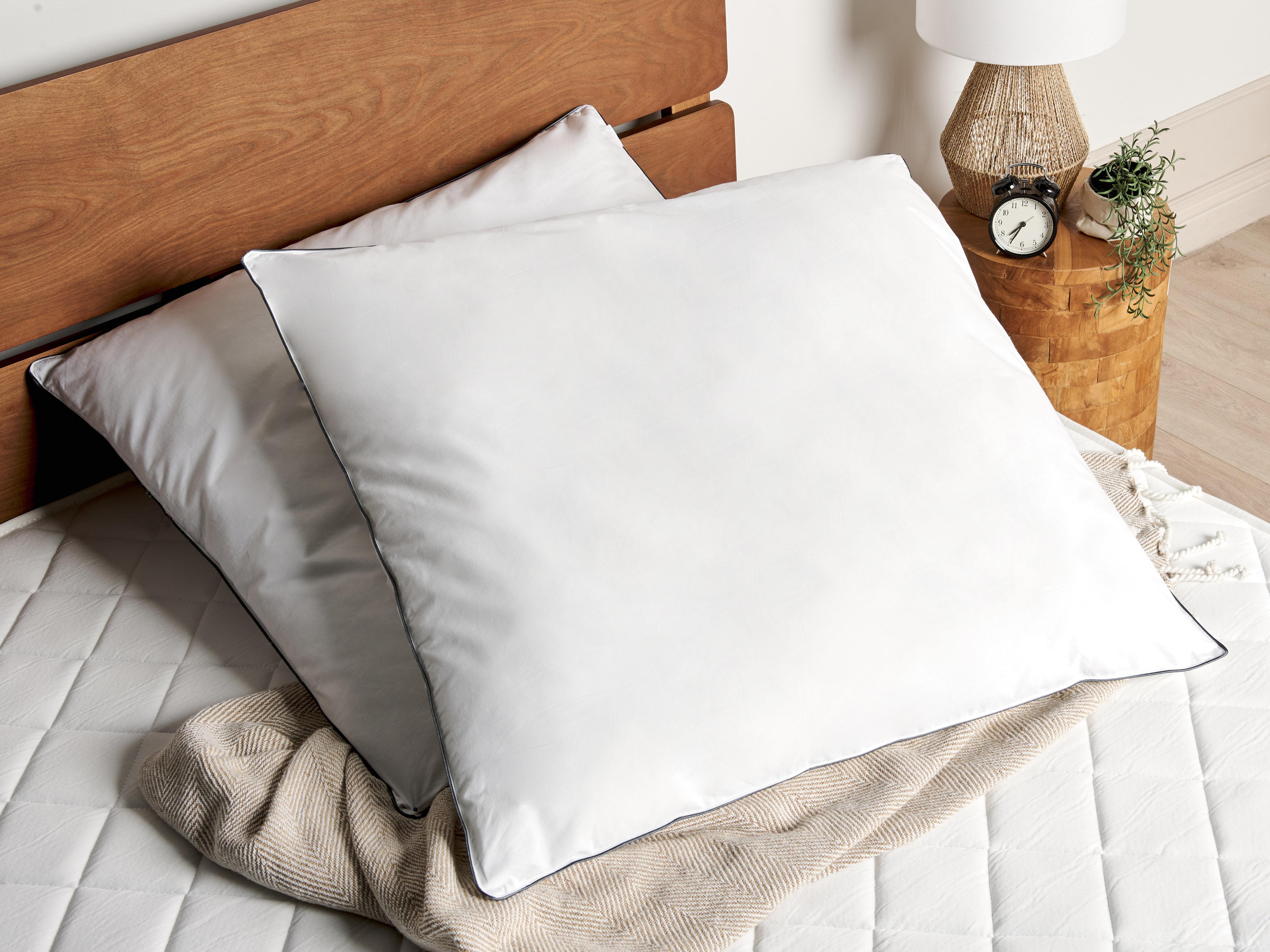 Set of 2 Bed Pillows PELISTER High Microfibre 80 x 80 cm White