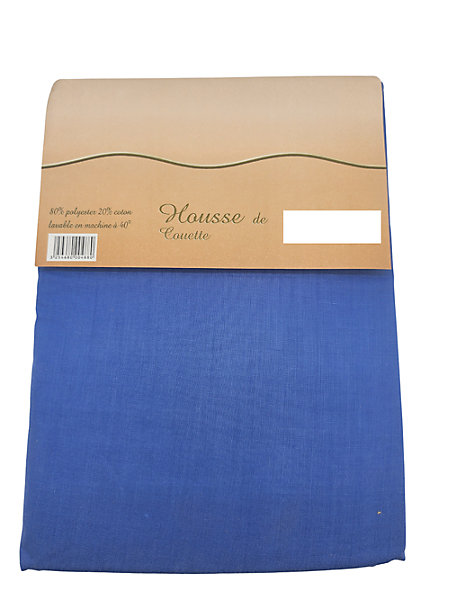 Housse de couette Polycoton Bleu foncé - 2 personnes 220 x 240 - Toutes saisons - MORTREUX