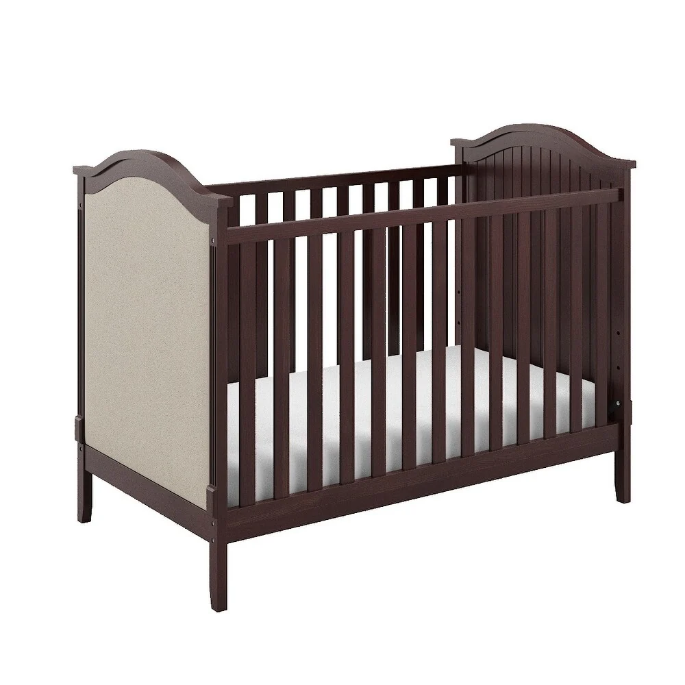 Storkcraft Rosehill Upholstered Convertible Crib - Adjustable Height Bed for Infant or Toddler