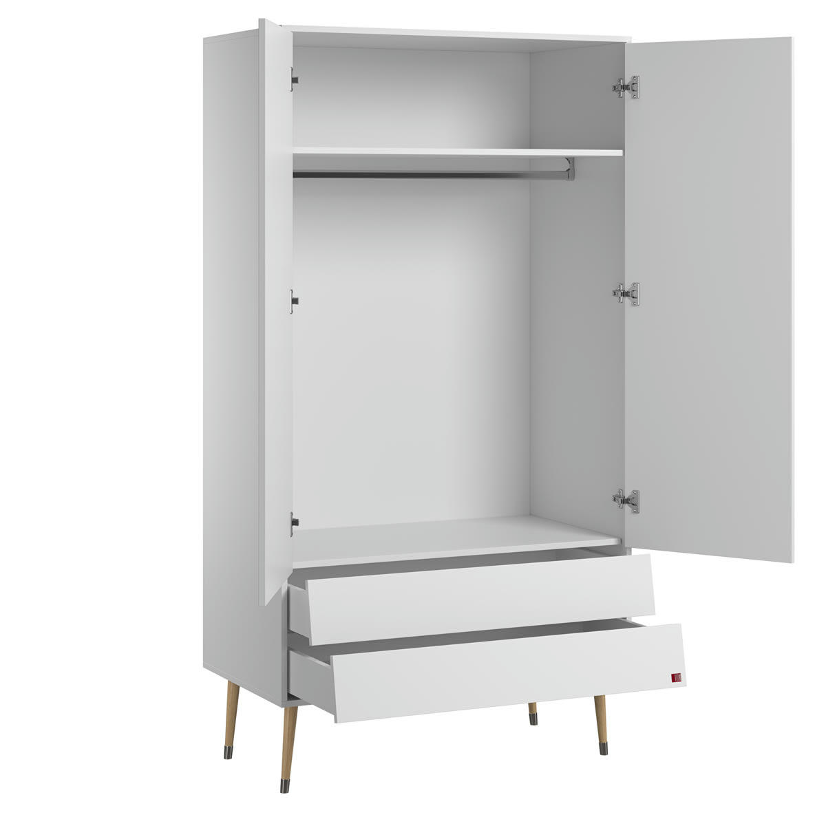 BOSQUE - Armoire 2 portes blanc