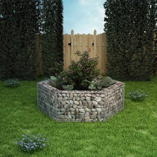 NNEVL Hexagonal Gabion Raised Bed 160x140x50 cm