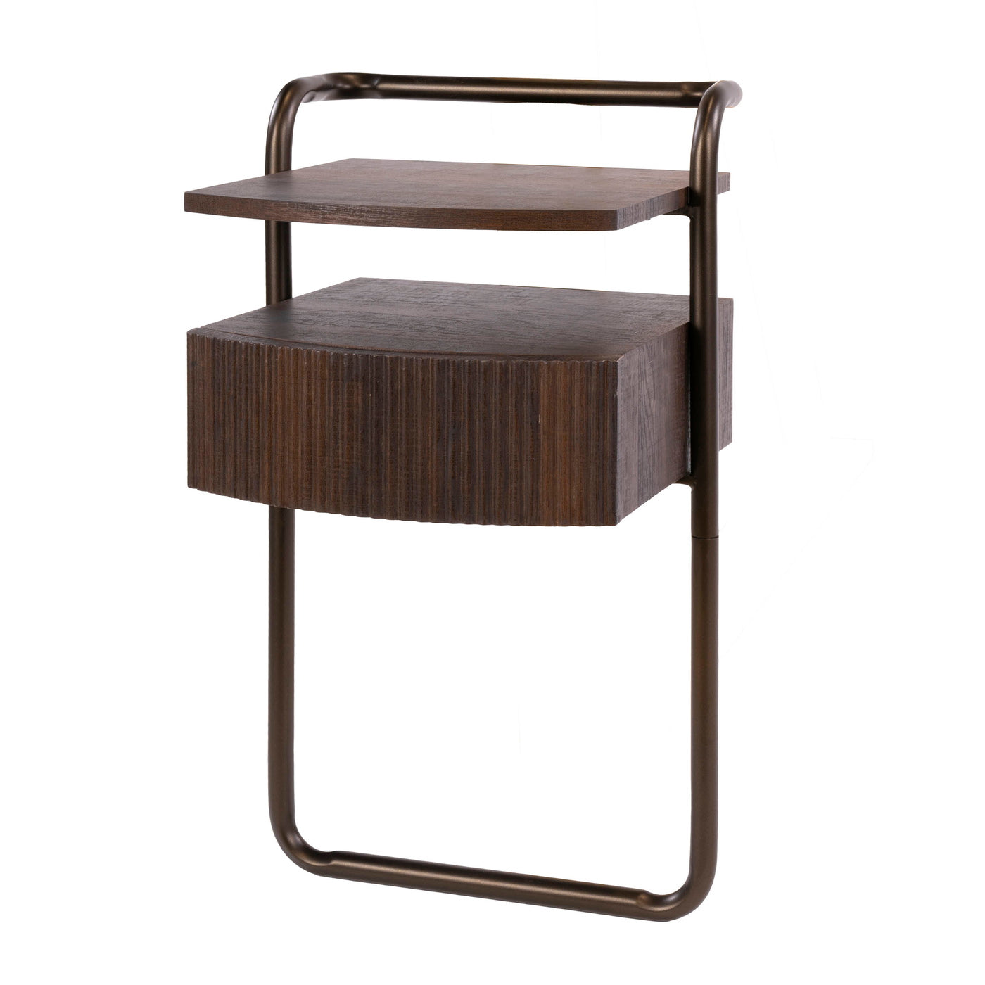 Giga Living Nachtkastje Bend - Donkerbruin Hout - 40x35x65cm