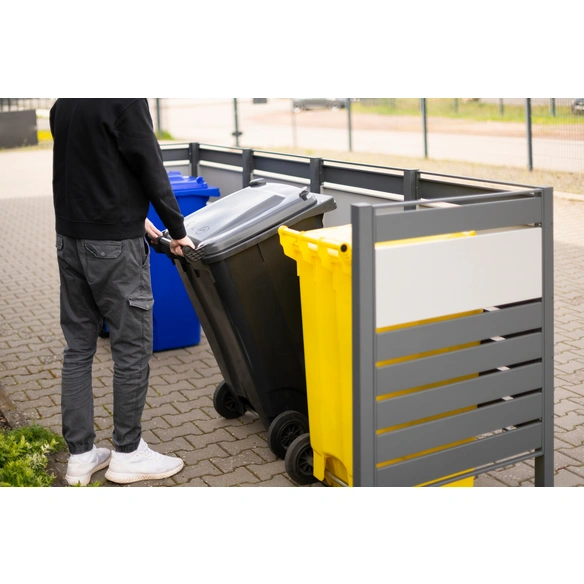 Mülltonnenbox »Planum«, BxHxT: 330 x 120 x 90 cm, für 4 x 240 L Mülltonnen, Stahl