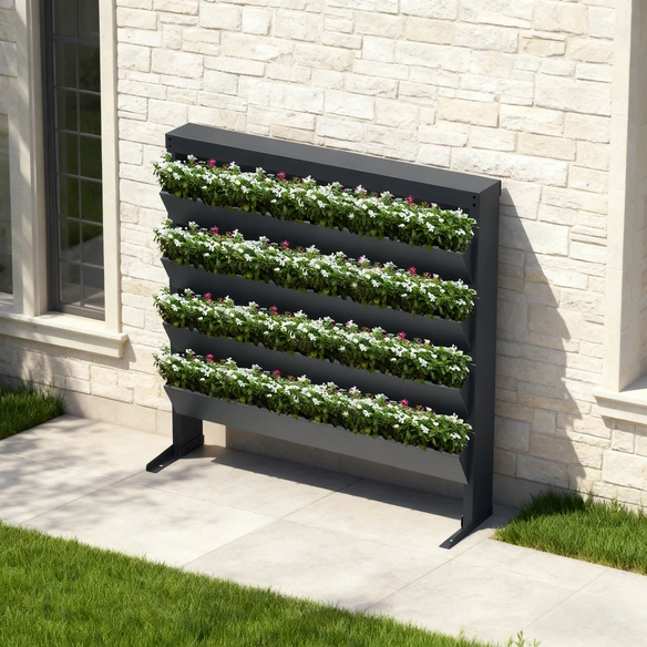 Hochbeet, vertikal, BxHxT: 100 x 100 x 26 cm, anthrazit