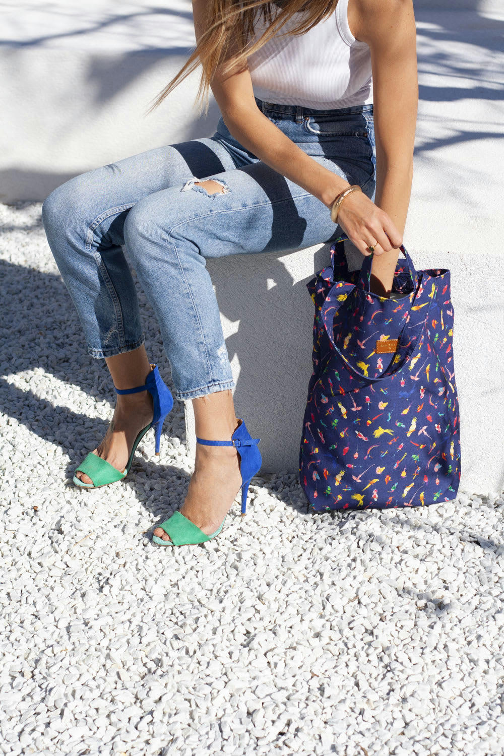 OISEAUX - Tote bag polyester recyclé motif Oiseaux