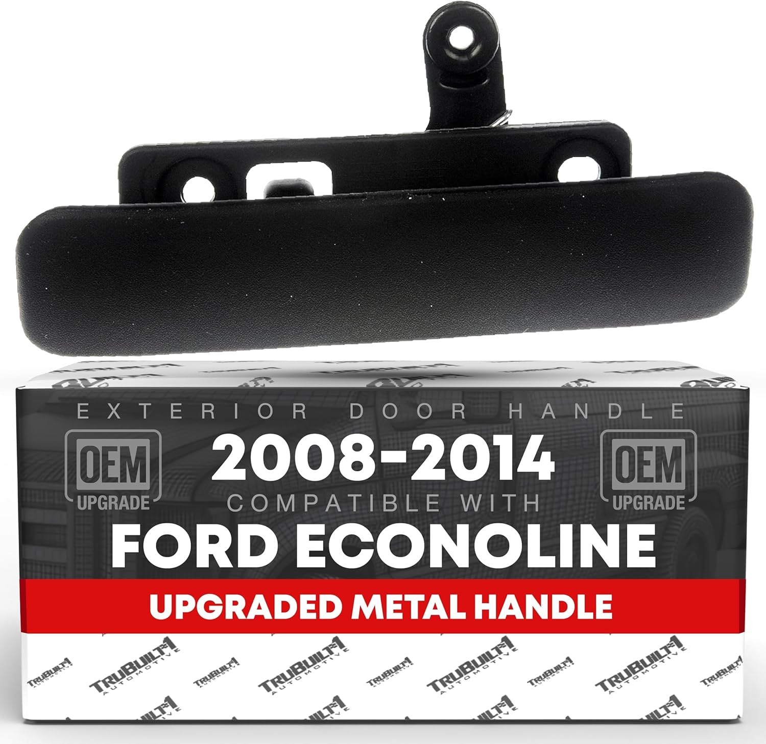 T1A Exterior Front Passenger Door Handle, Upgraded Metal - Compatible with 2008-2014 Ford Econoline E150, 08-19 E-350 Super Duty, 08-19 E-450 Super Duty - Textured Black - OEM 8C2Z1522404AD