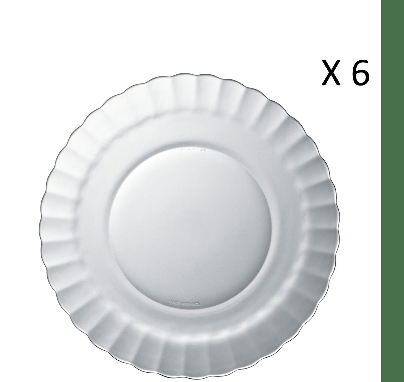 LE PICARDIE® - Lot de 6 - Assiette creuse ondulée en verre 23 cm transparent