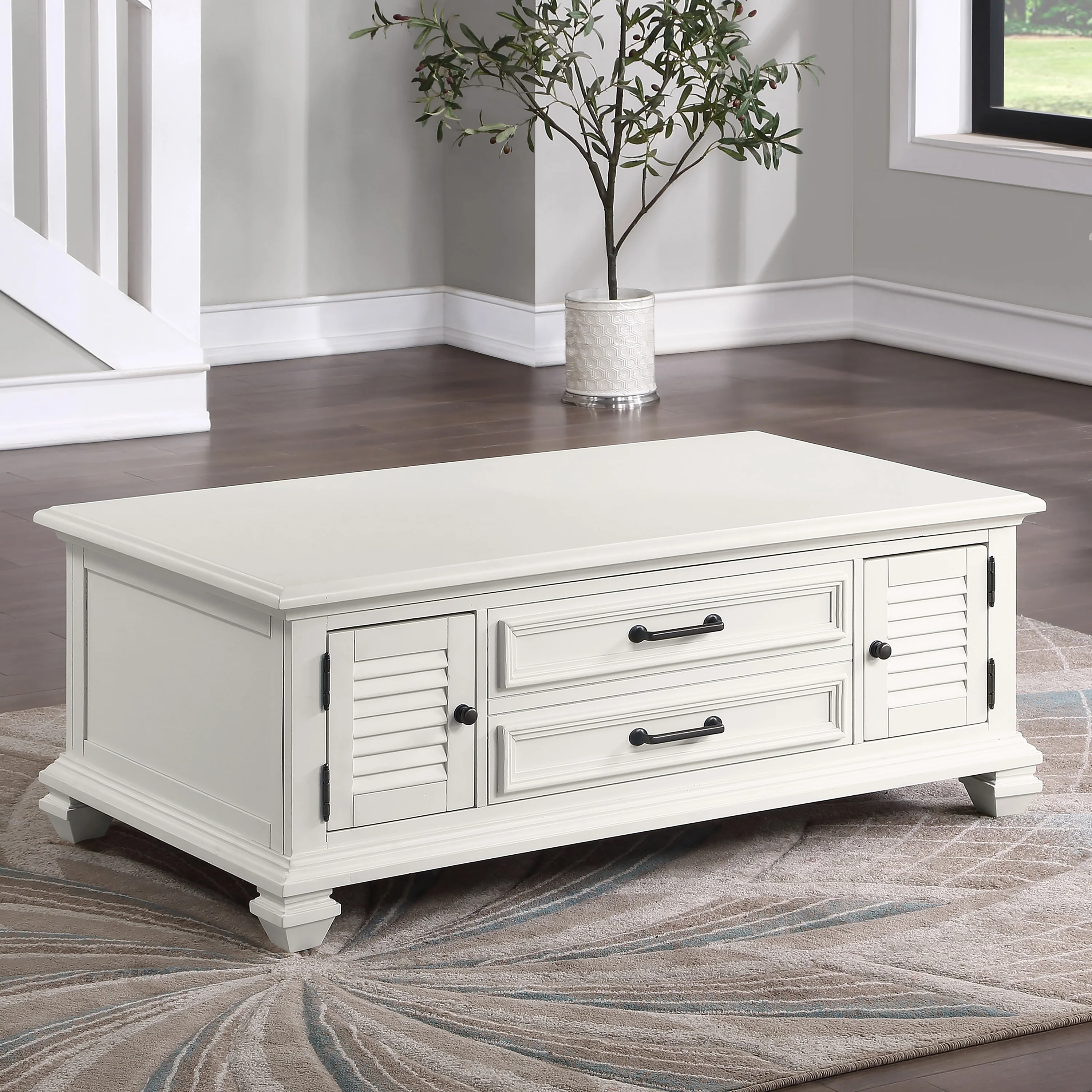 Steve Silver Castana Modern Farmhouse Soft White Lift-top Coffee Table
