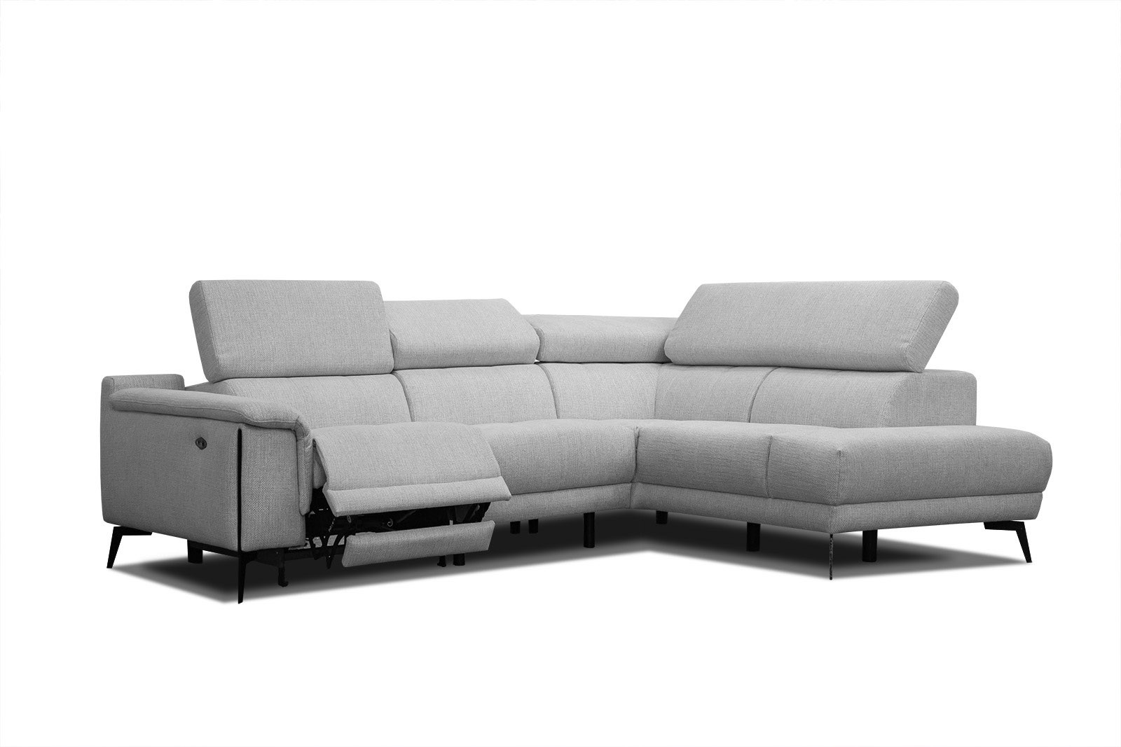 Sofa narożna 4 osobowa MATERA szara, 1 funkcja relaks