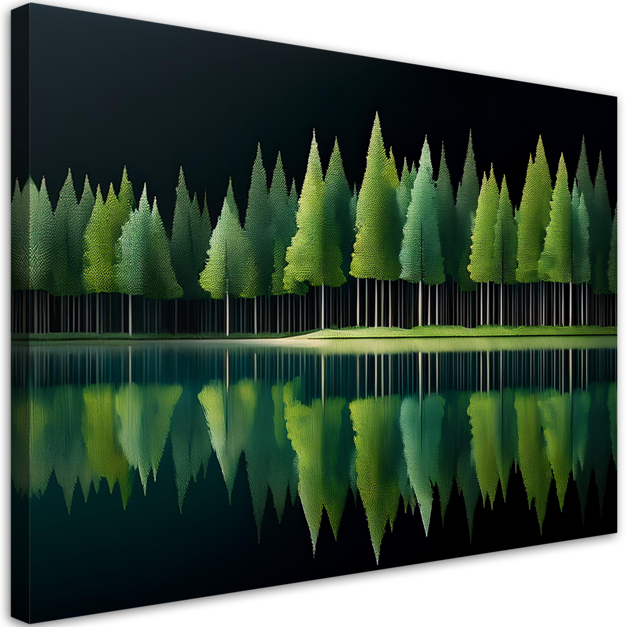 Feeby Obraz na płótnie, Zielony Las Jezioro Natura 60x40