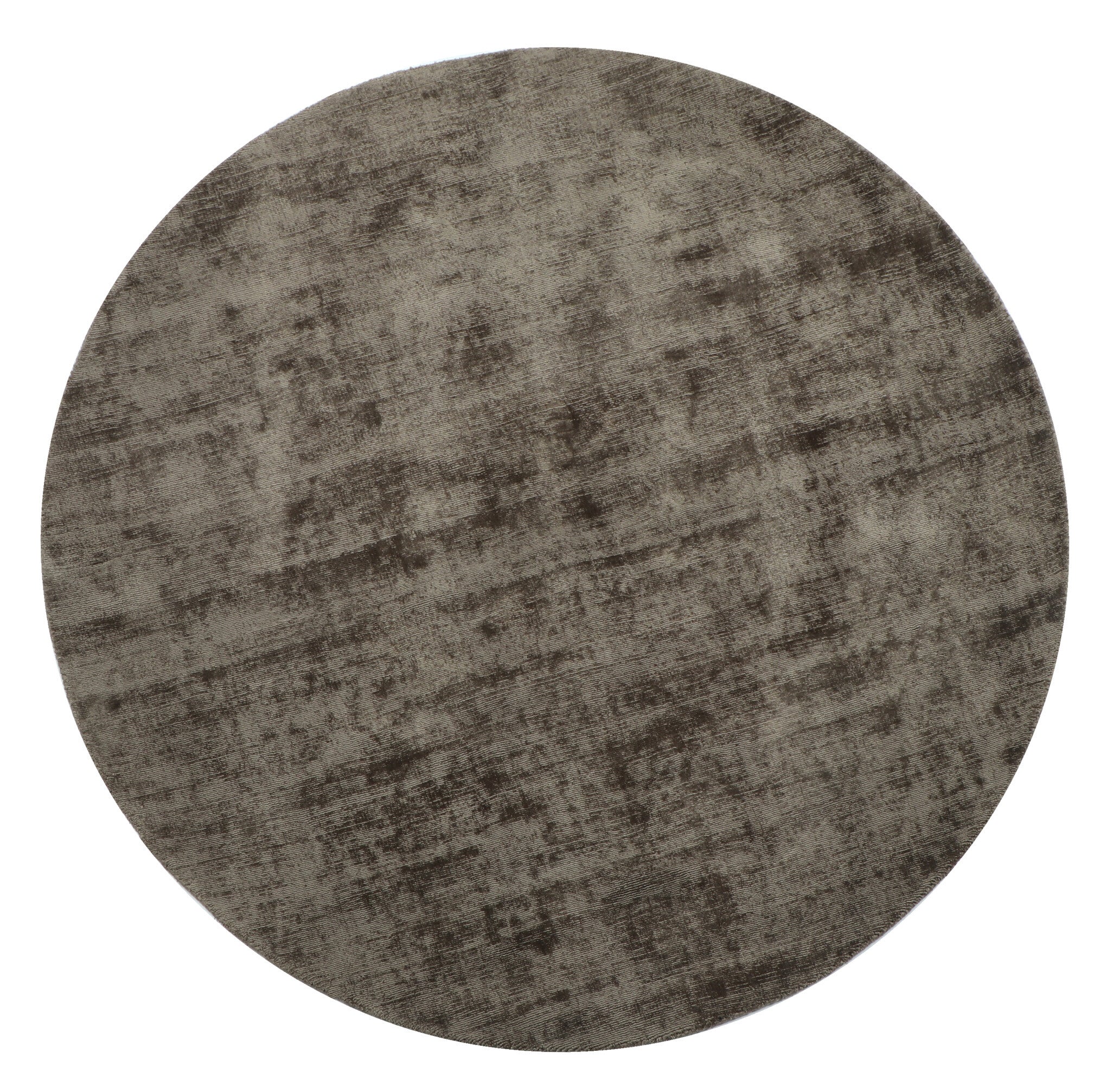 J-Line tapijt Rond Handgemaakt - polyester - grijs