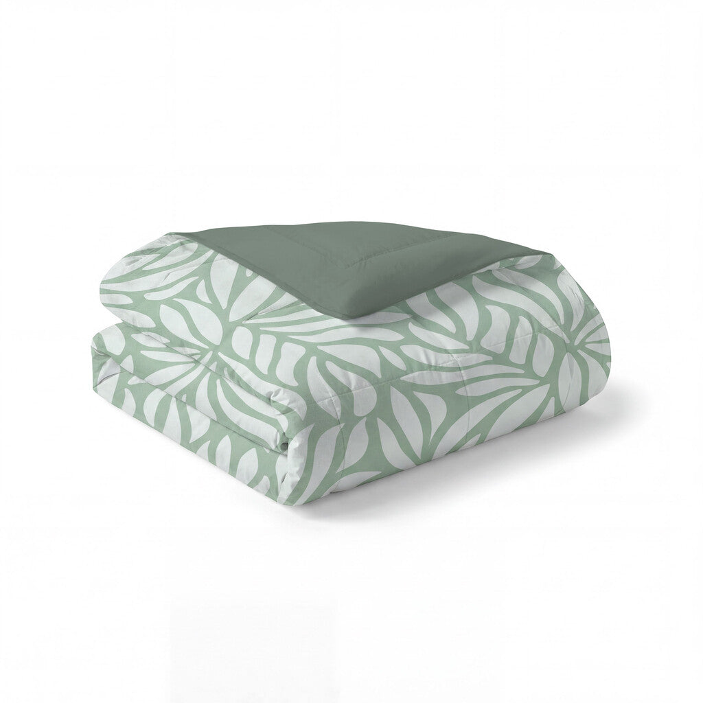 Byrklund - Dekbed Clean Leaves - 240x200 cm - Groen