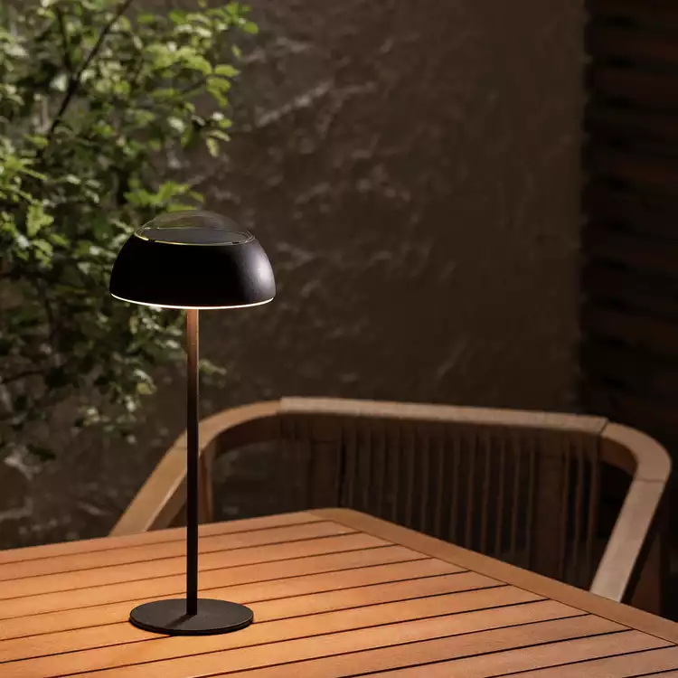 Habitat Solar Black Metal Table Lamp