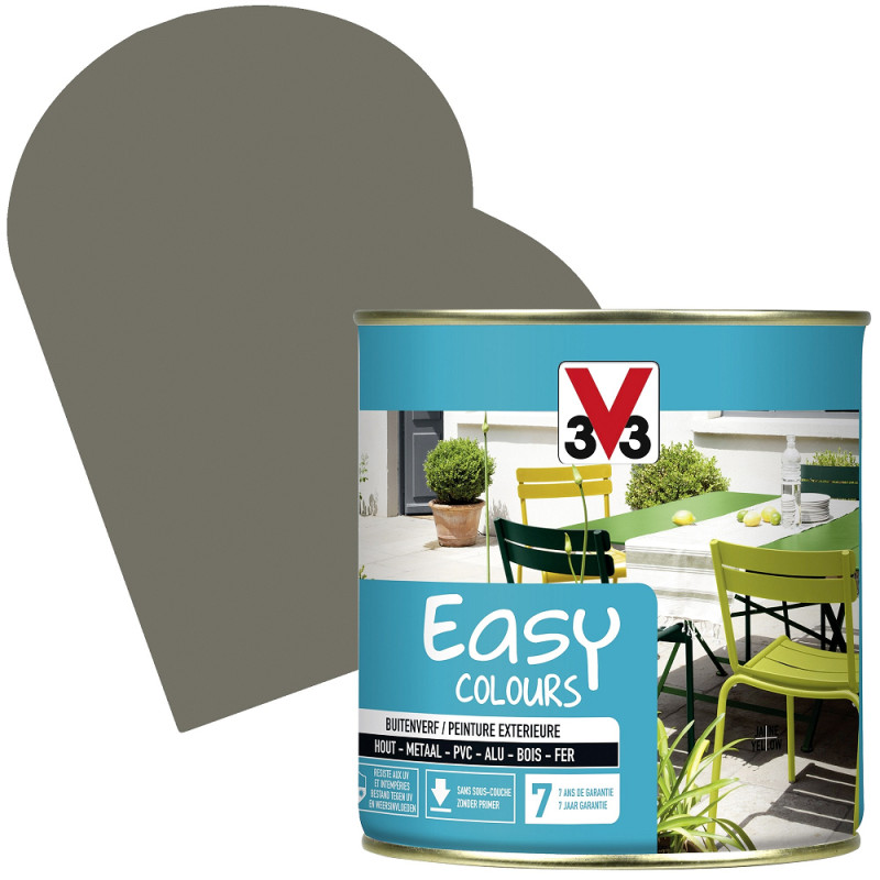 Peinture extérieure Easy Colours taupe satiné 0,5 L V33