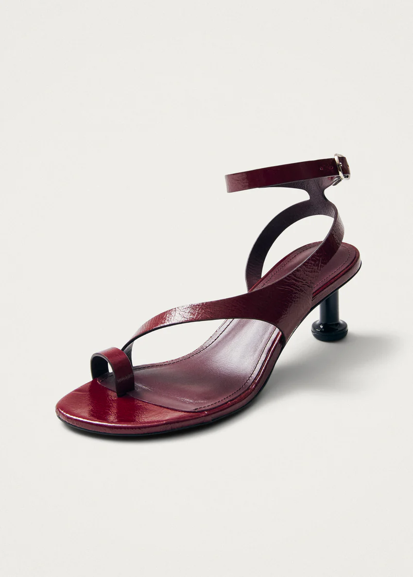 Miquela Onix Burgundy Leather Sandals