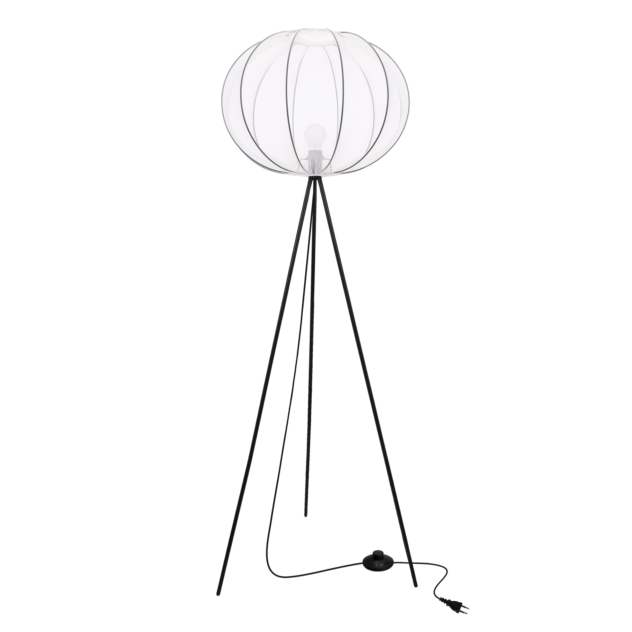 Lampa pod?ogowa MELLOW czarny 1x40w e27 aba?ur mist 52 bia?y kula