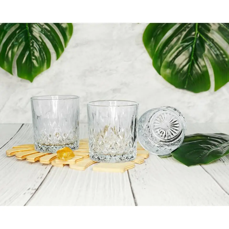 Glasmark Whiskey glazen - 6x - Diamond - 280 ml - drink/waterglas