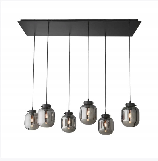 Lampa Sufitowa Wisząca Do Salonu Jadalni 6 Szklanych Kloszy