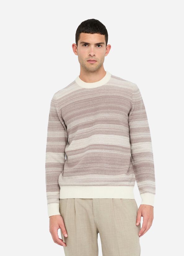 Maglia a righe in lana e cashmere