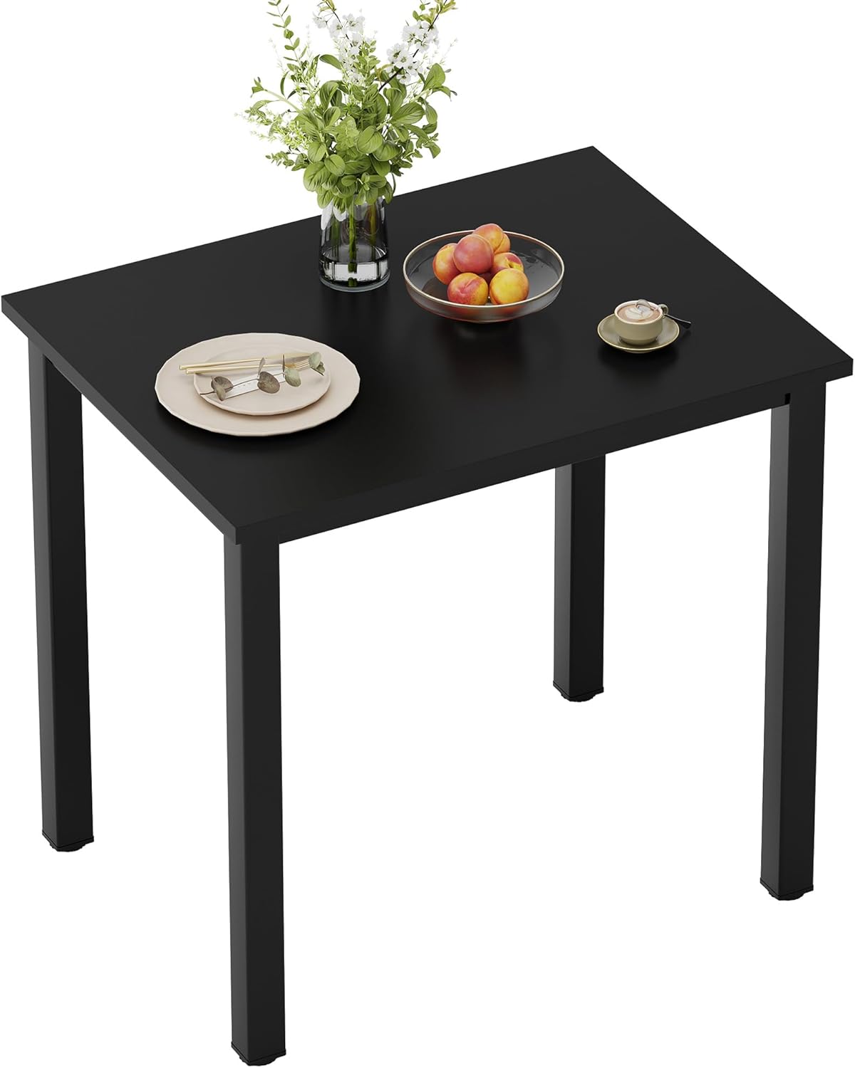 Need Dining Table Small Computer Desk for Home&Office- 31.5 Length Small Writing Desk Gaming Desk Students Laptop Use, Black Desktop & Black Frame AC3CB(80 * 60)
