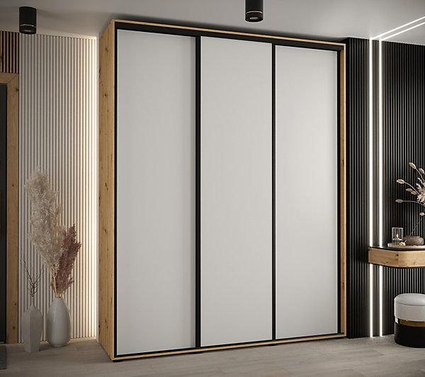 Armoire Davos 1 a portes coulissantes H. 235,2 x L. 200 x P. 60 3 portes