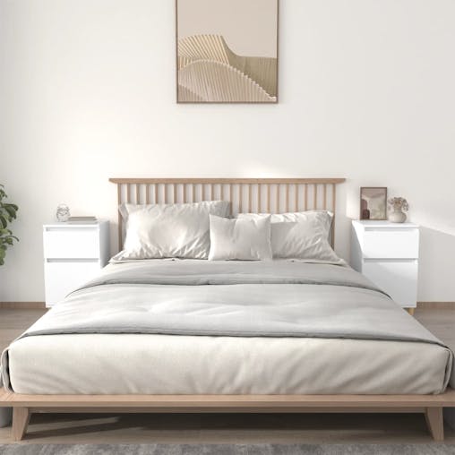 NNEVL Bedside Cabinets 2 pcs White 40x35x70 cm