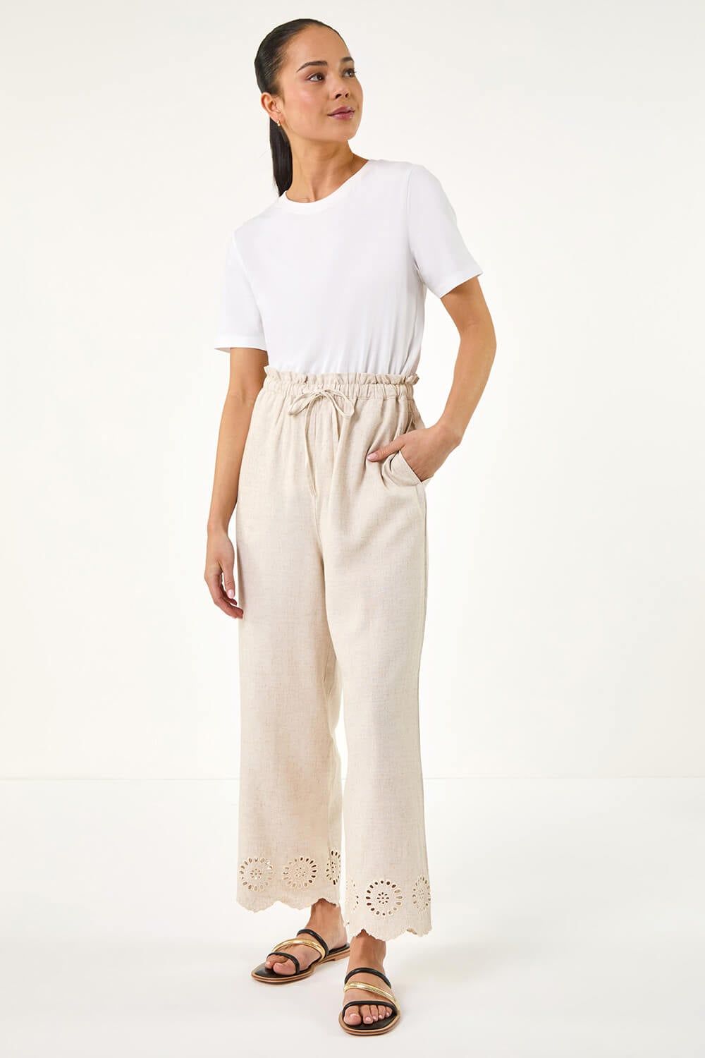 Roman Petite Embroidered Hem Trouser