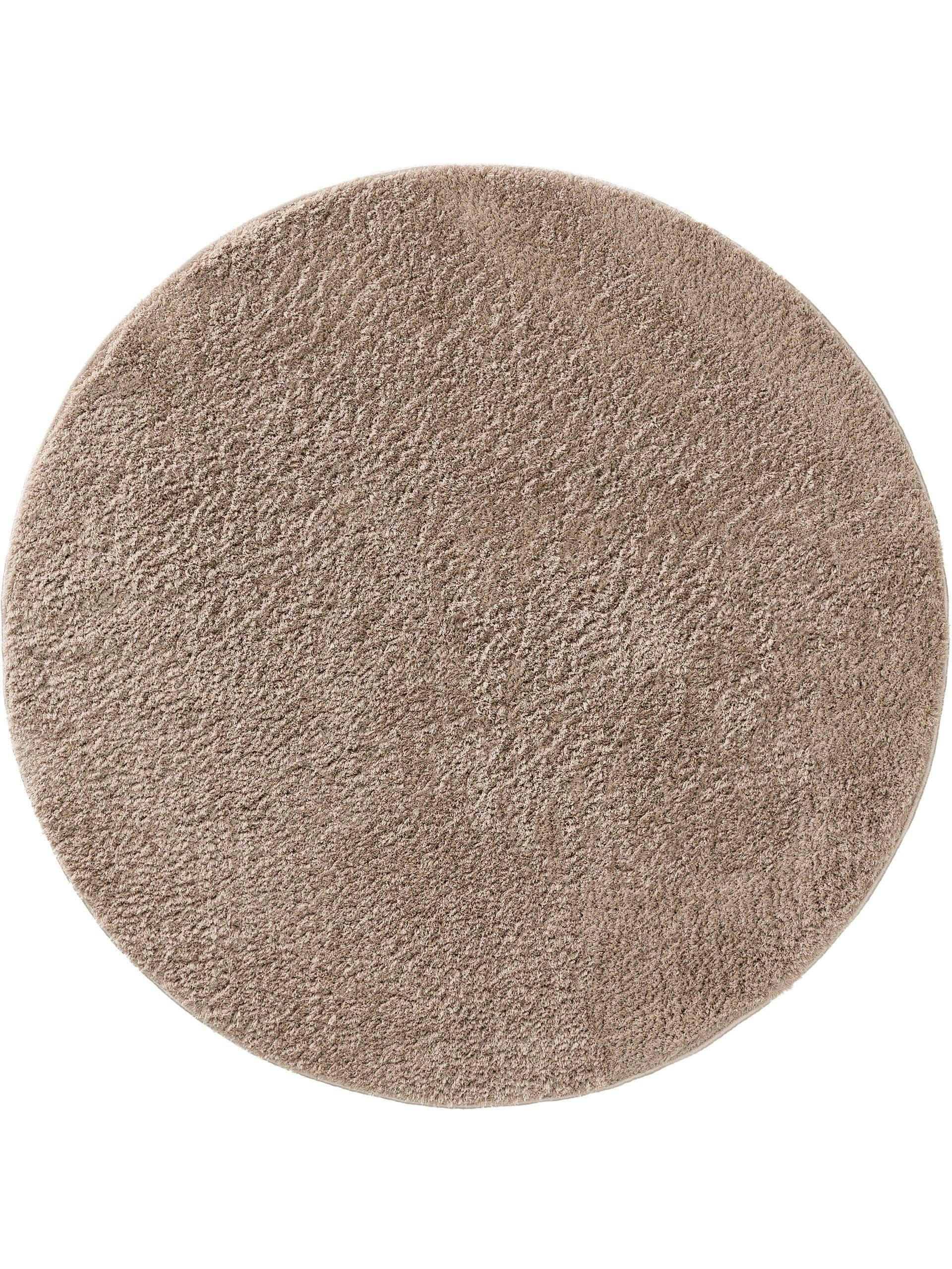 SODA - Tapis à poils longs rond beige D 120