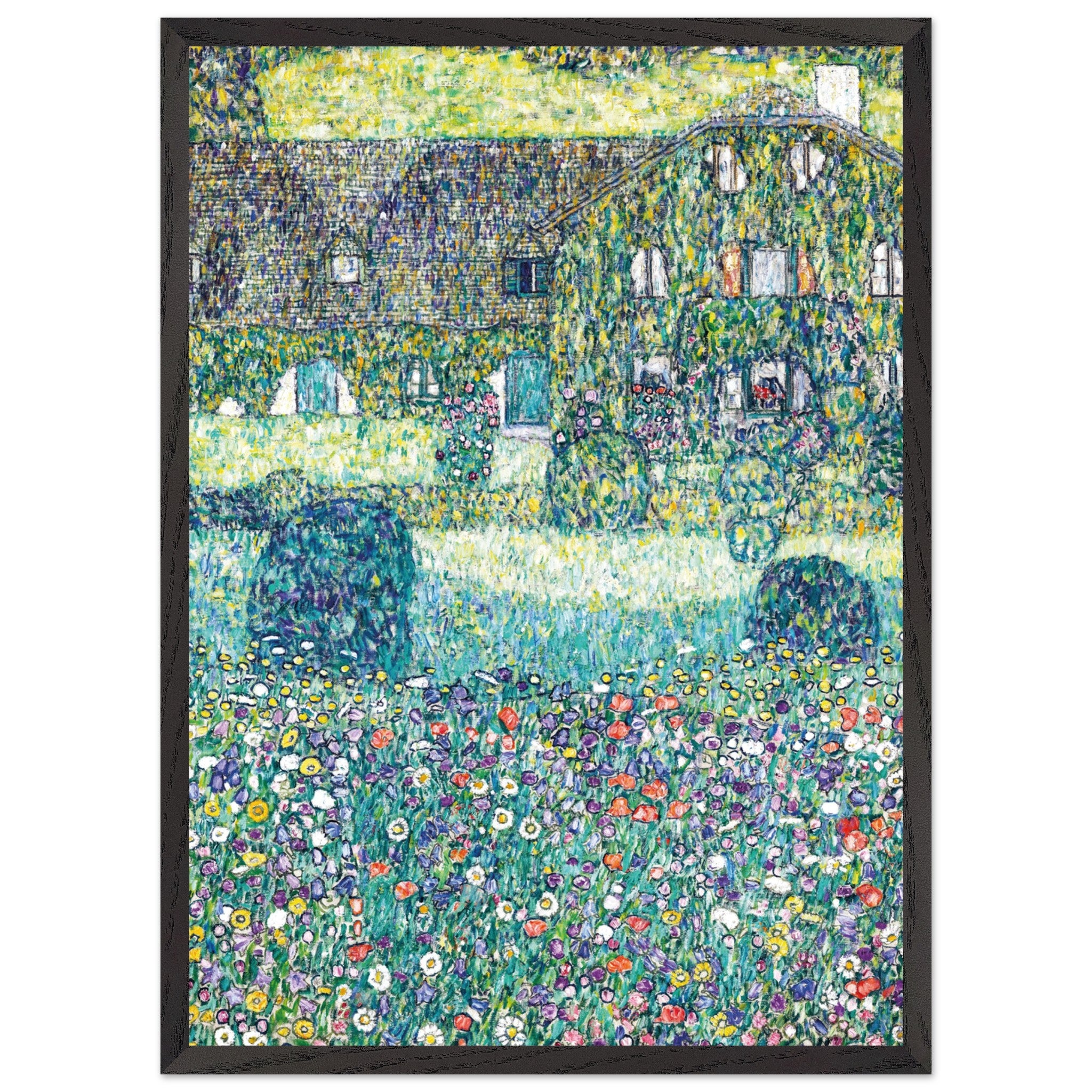 Artfulprints Poster met Lijst Gustav Klimt - Country house by the Attersee  - 50x70 cm - Donkergroen