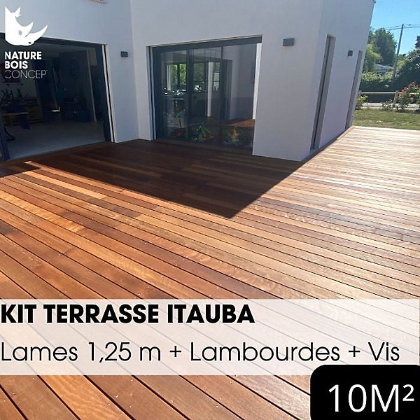 Kit terrasse complet - ITAUBA - Ep.21 mm x l.145 mm - L.1,25 m/ 10 m²