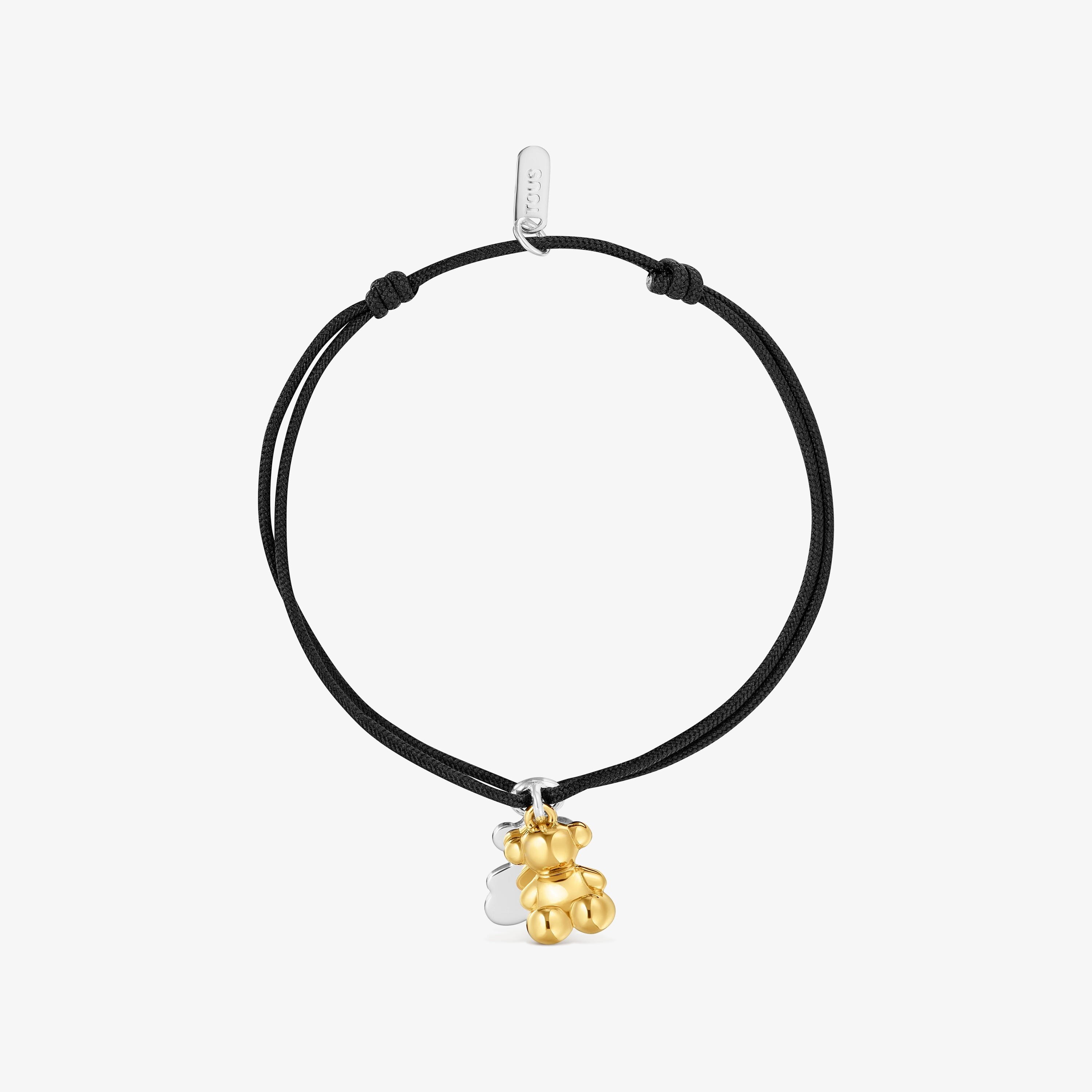 Pulsera bicolor de nylon con doble oso Bold Bear