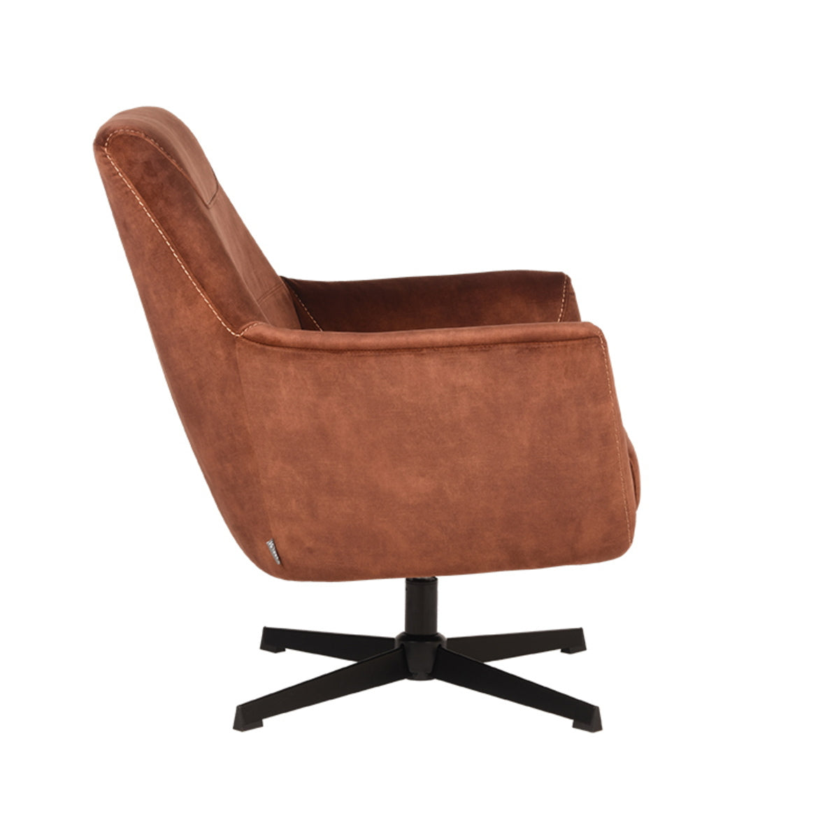 LABEL51 Fauteuil Toby - Oranje Velvet - Draaibaar