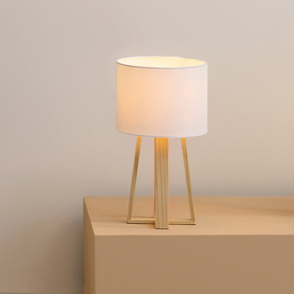 Lampe Molu - bois et blanc H35 cm - Atmosphera