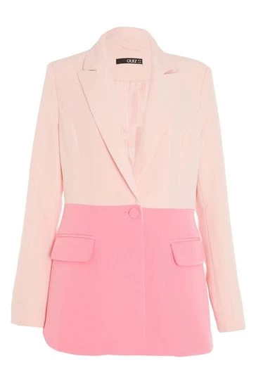 Quiz Pink Two-tone Tailored Blazer