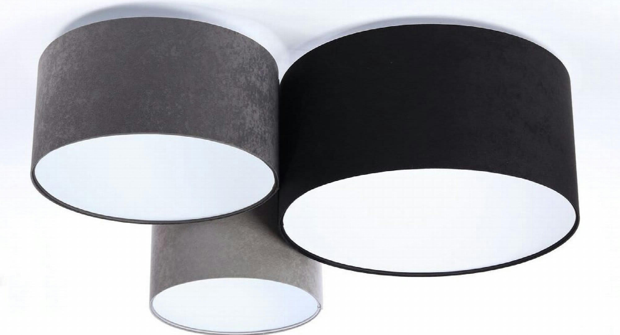 TRIO - Plafonnier Tissu Gris